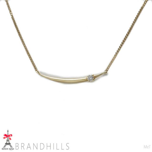 エテ ダイヤモンド 0.02ct ネックレス ムーンモチーフ K10金 750YG イエローゴールド ete 美品 【中古】