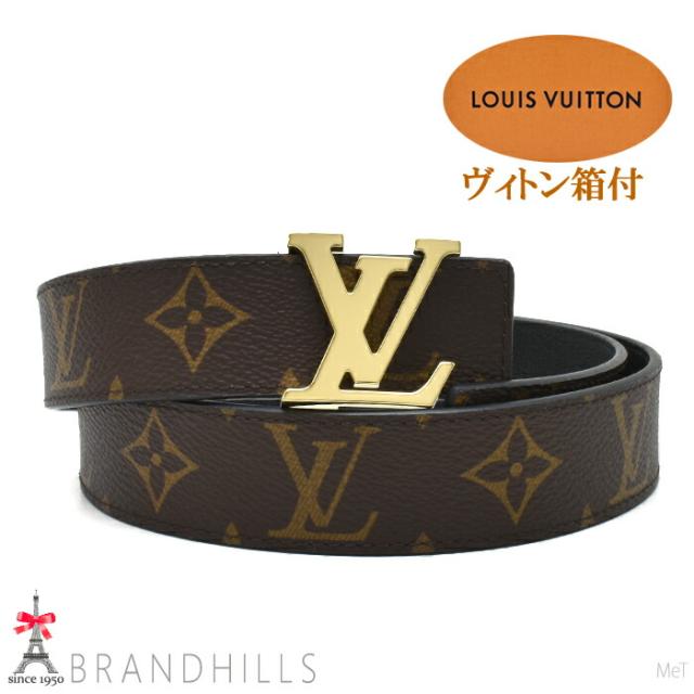 ルイヴィトン ベルト LV イニシャル 30MM 75cm リバーシブル モノグラム レザー ブラック M0565X LOUIS VUITTON 美品 【中古】