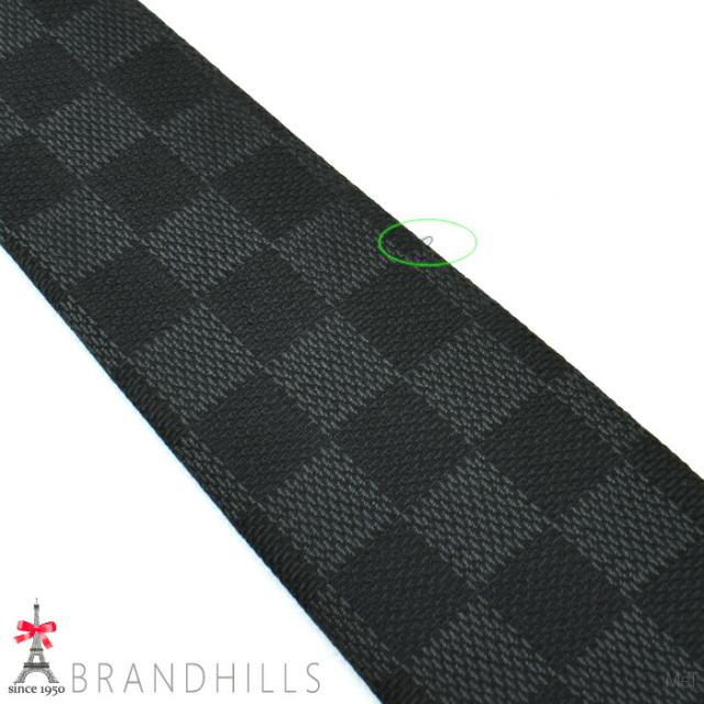 ルイヴィトン ネクタイ メンズ ダミエ クラシック シルク100％ ノワール 剣先幅8cm M78752 LOUIS VUITTON ほぼ未使用 【中古】