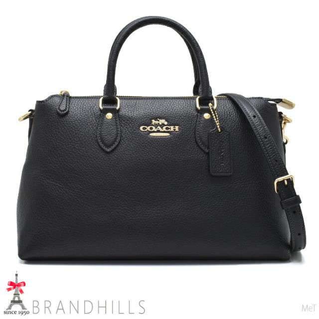 コーチ ショルダーバッグ レディース ジョージア サッチェル レザー ブラック 2WAY CR156 COACH ほぼ未使用 【中古】