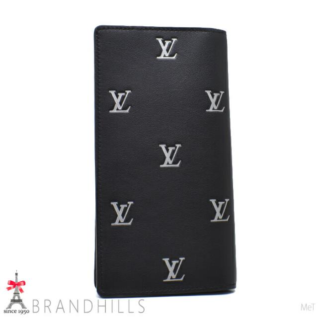 ルイヴィトン 長財布 二つ折り メンズ ブラゾン ポルトフォイユ ブラザ レザー ブラック M83190 LOUIS VUITTON ほぼ未使用 【中古】