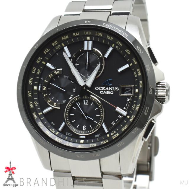 カシオ 腕時計 メンズ オシアナス クラシックライン ソーラー電波 チタン ブラック文字盤 OCW-T2600J-1AJF CASIO 極美品 【中古】 45,370円