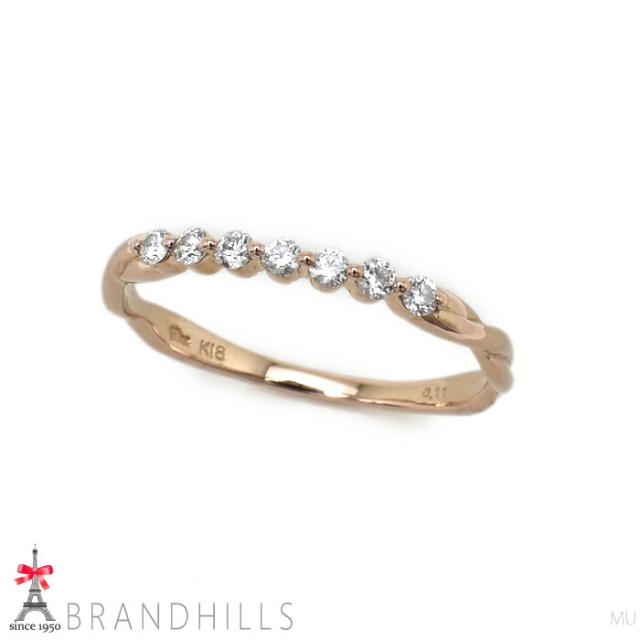 スタージュエリー ダイヤモンド 0.11ct リング K18金 750PG ピンクゴールド 指輪 #9 美品 【中古】