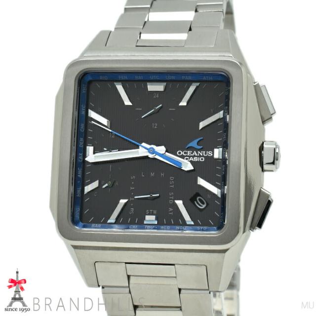カシオ 腕時計 メンズ オシアナス クラシックライン ソーラー電波 モバイルリンク OCW-T5000-1AJF CASIO 極美品 【中古】
