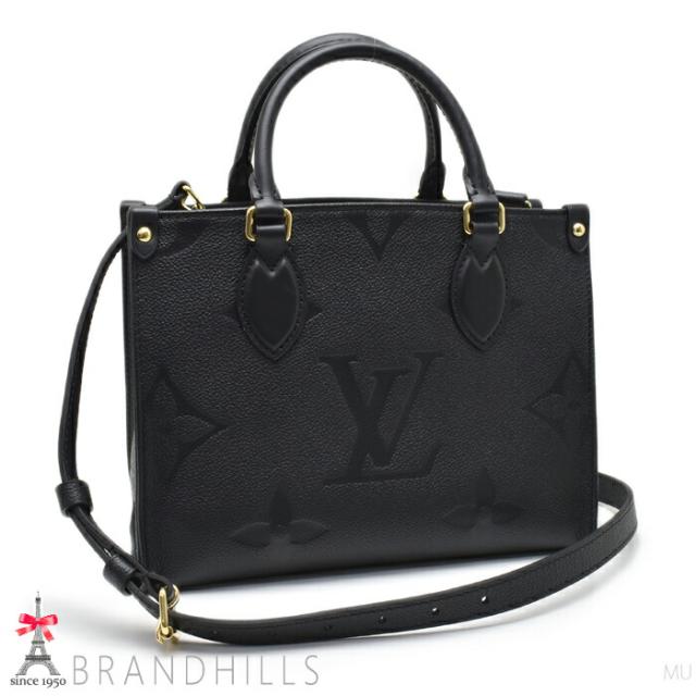 ルイヴィトン ハンドバッグ オンザゴーPM モノグラム アンプラント ノワール 2WAY M45653 LOUIS VUITTON 美品 【中古】