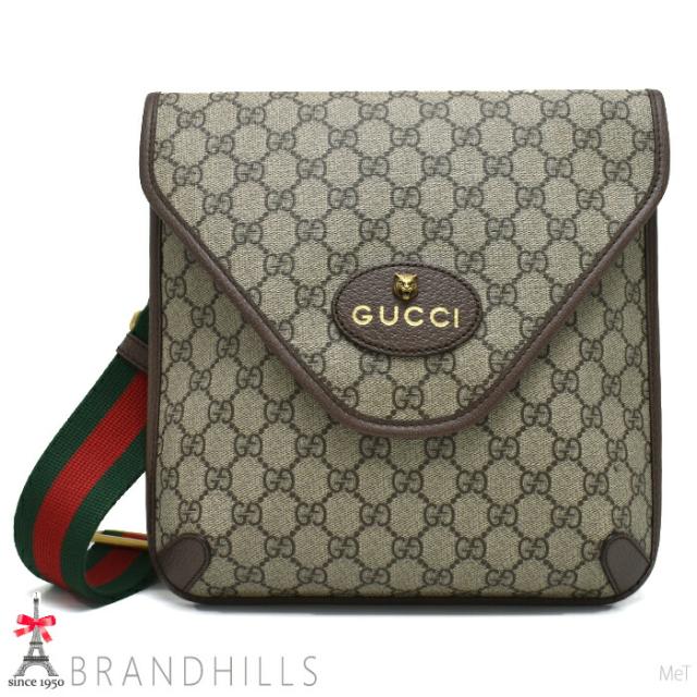 グッチ ショルダーバッグ ネオビンテージ GGスプリーム ベージュ エボニー メッセンジャー 598604 GUCCI 未使用品 【中古】