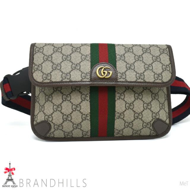 グッチ ベルトバッグ GGスプリーム ベージュ エボニー オフディア ボディバッグ 752597 GUCCI ほぼ未使用 【中古】