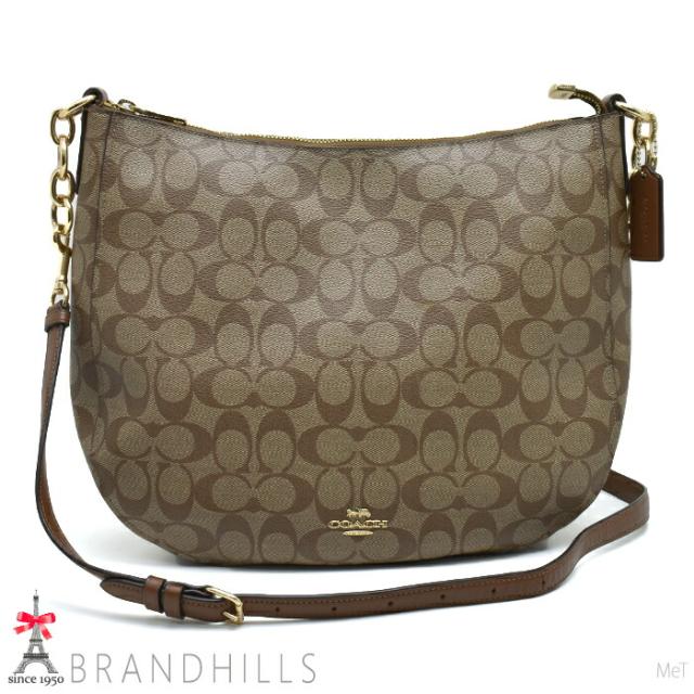コーチ ショルダーバッグ レディース シグネチャー PVC カーキ ブラウン F39527 COACH 美品 【中古】