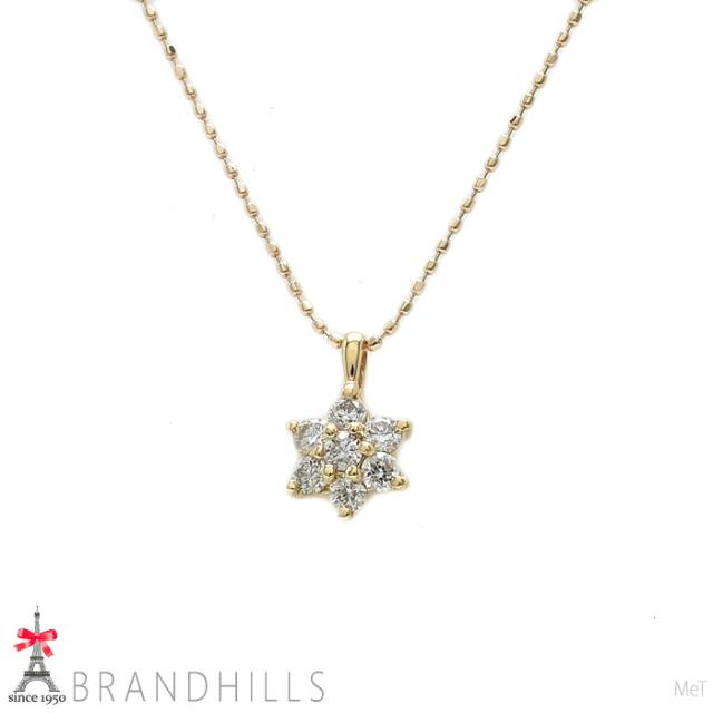 ダイヤモンド 0.20ct ネックレス K18金 750PG ピンクゴールド 1.5g 極美品 【中古】