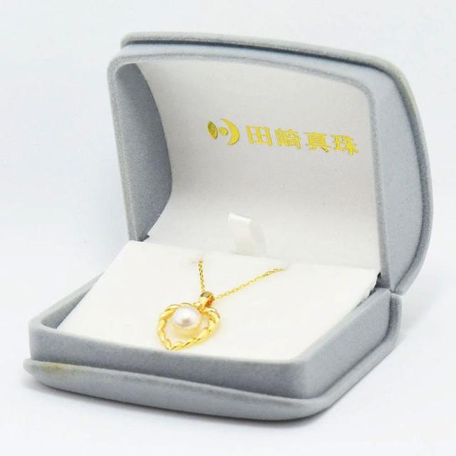タサキ ネックレス TASAKI 田崎 ハート あこや真珠 7.0mm ダイヤモンド 0.01 K18 750 新品仕上げ 中古_8