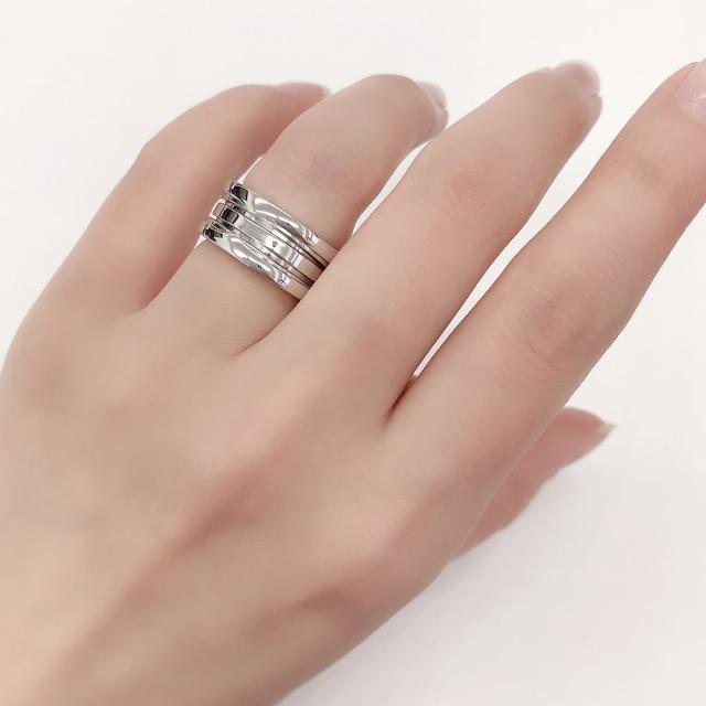 ブルガリ リング ビーゼロワン BVLGARI 指輪 B.zero1 K18WG #50 約9号 