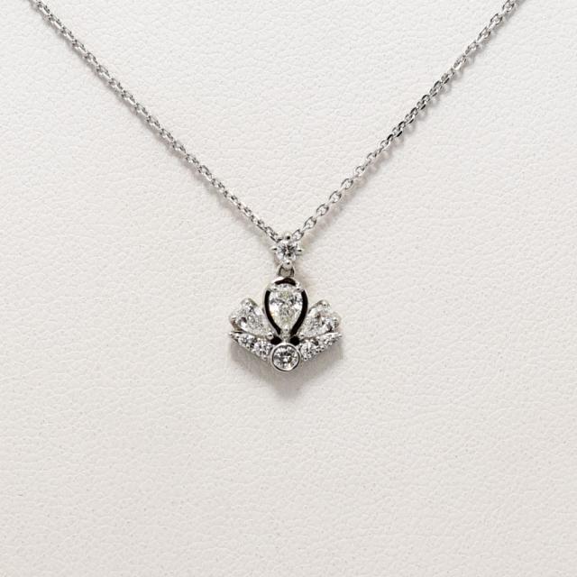 モニッケンダム ネックレス リトルプリンセス MONNICKENDAM ティアラモチーフ ダイヤモンド 0.41 PT900 PT850 新品仕上げ 中古の通販は