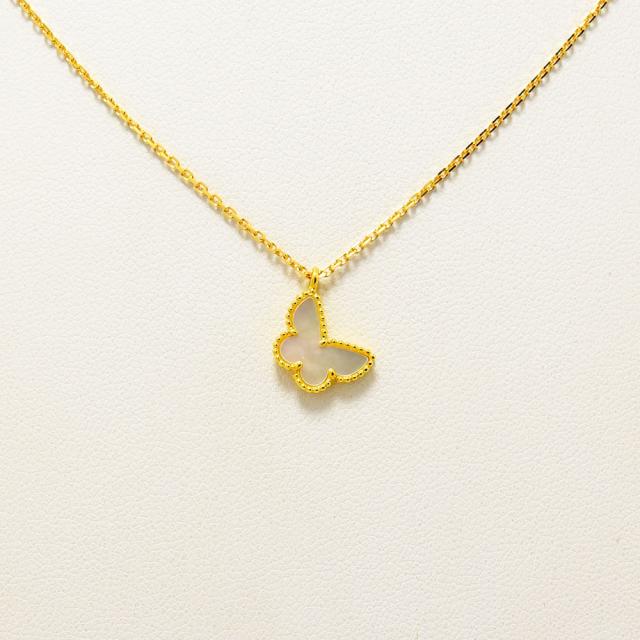 ヴァンクリーフ＆アーペル ネックレス スウィートアルハンブラ VanCleef&Arpels ペンダント バタフライ マザーオブパール K18 新品仕上げ 中古の通販は 209,000円