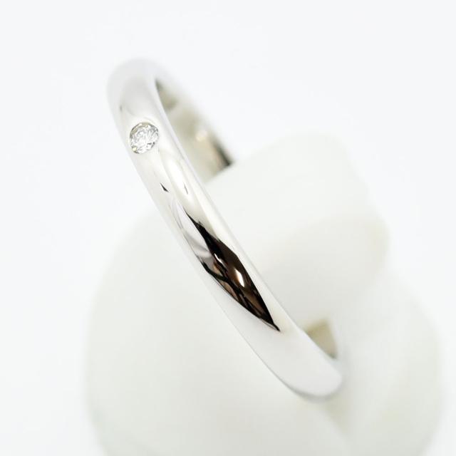 ティファニー リング スタッキング バンド TIFFANY&Co. 指輪 エルサペレッティ 幅2.6mm ダイヤモンド PT950 約15.5号 新品仕上げ 中古_1
