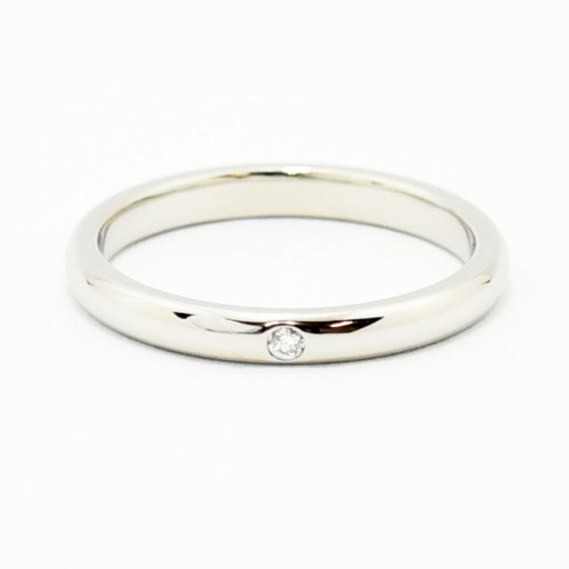 ティファニー リング スタッキング バンド TIFFANY&Co. 指輪 エルサペレッティ 幅2.6mm ダイヤモンド PT950 約15.5号 新品仕上げ 中古_3