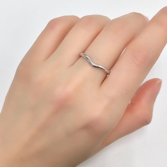 ティファニー リング カーブド バンド TIFFANY&Co. 指輪 ペレッティ PT950 約17.5号 新品仕上げ 中古_9