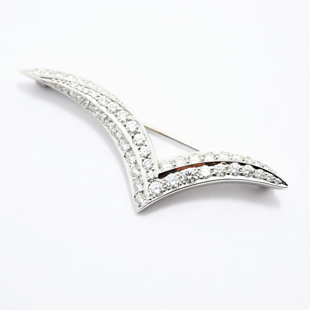 ティファニー ブローチ TIFFANY&Co. シーガル ダイヤモンド PT950 新品仕上げ 中古