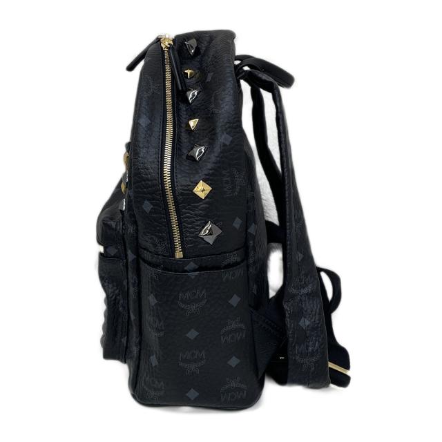 エムシーエム スターク MCM サイドスタッズ バックパック バッグ リュック ブラック レザー 中古