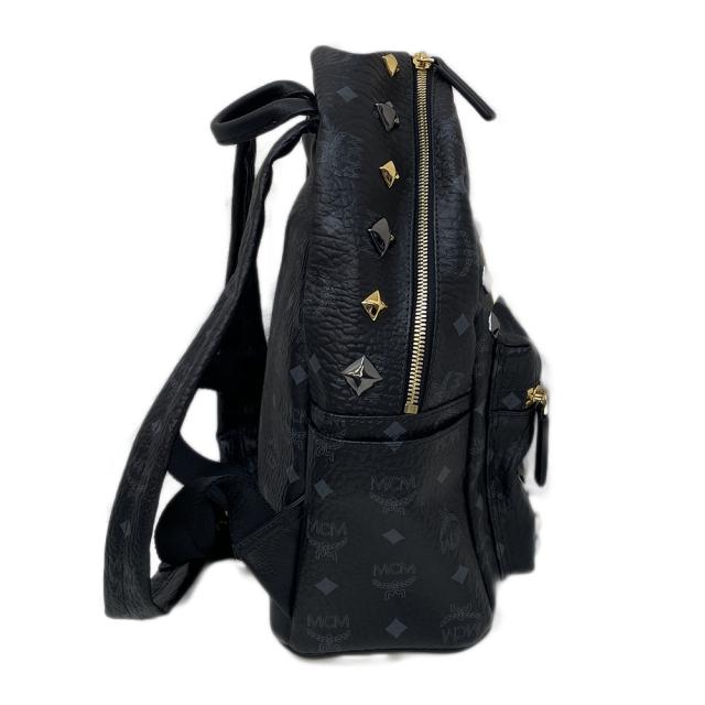 エムシーエム スターク MCM サイドスタッズ バックパック バッグ リュック ブラック レザー 中古