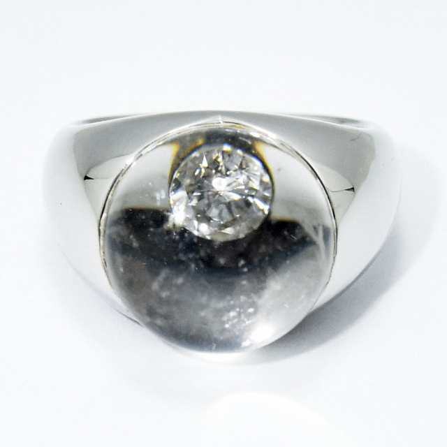 モーブッサン リング MAUBOUSSIN 指輪 クォーツ ダイヤモンド K18WG 750 約22号 新品仕上げ