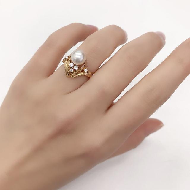 タサキTASAKI K18アコヤパールダイヤモンドリング 【公式通販】