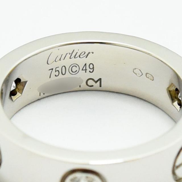 カルティエ リング ラブリング Cartier 指輪 ダイヤモンド 3P K18WG 