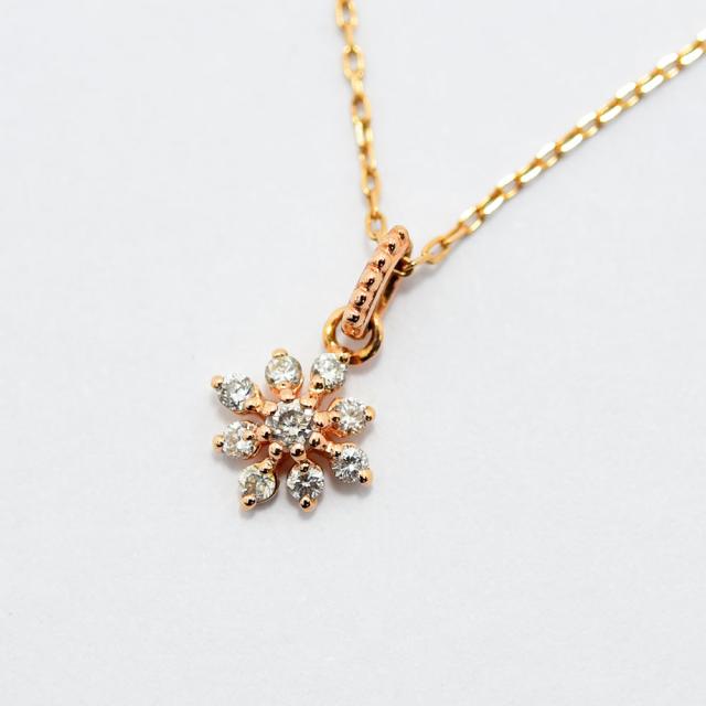 ヨンドシー ネックレス EAU DOUCE オデュース 4℃ ペンダント ダイヤモンド K10PG 新品仕上げ 中古 15,400円