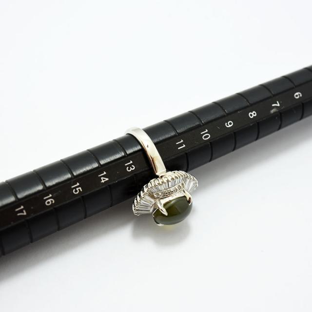 クリソベリルキャッツアイ 8.33 ダイヤモンド 1.46 リング PT900 約12号 新品磨き仕上げ 中古_8