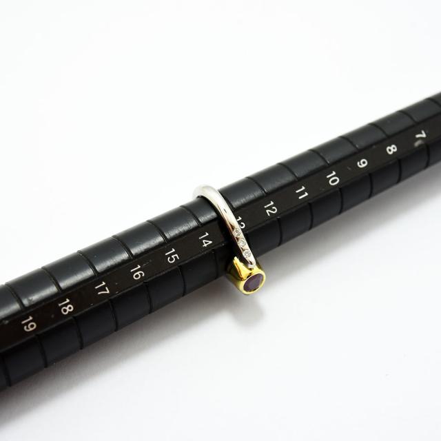ルビー 1.00 ダイヤモンド 0.13 リング K18 K18WG 約13.5号 新品磨き 
