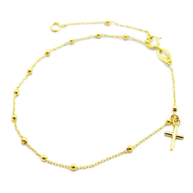 ロザリオ ブレスレット クロス チャーム K18 ゴールド 十字架 18金 新品の通販は