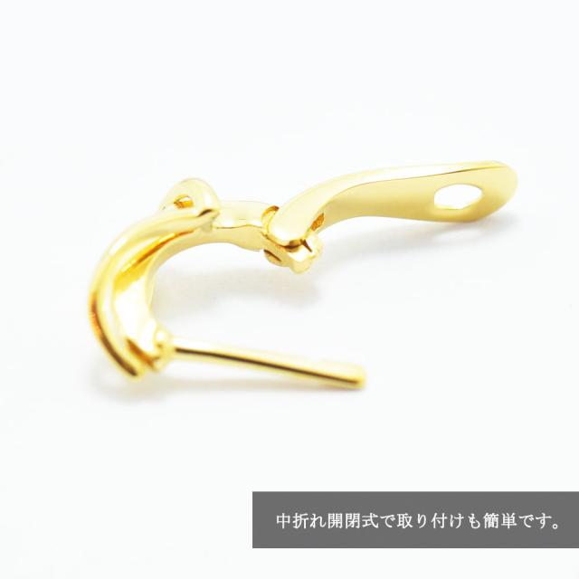 ピアス レディース フープ K18 中折れ 両耳 新品