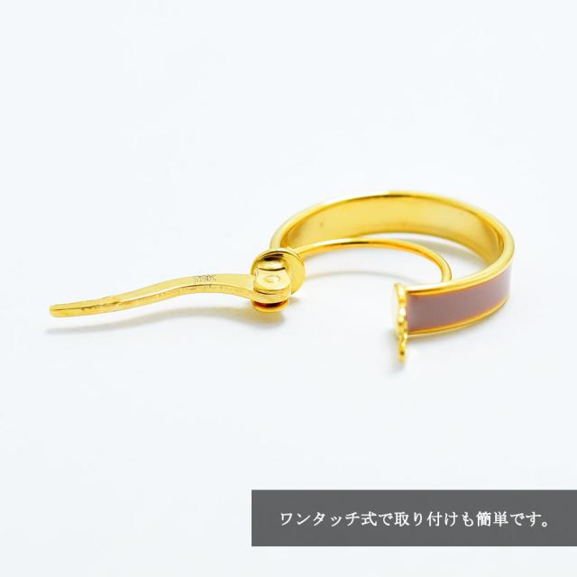 ピアス メンズ フープ K18 エナメル ラウンド 両耳 レディース 新品_4