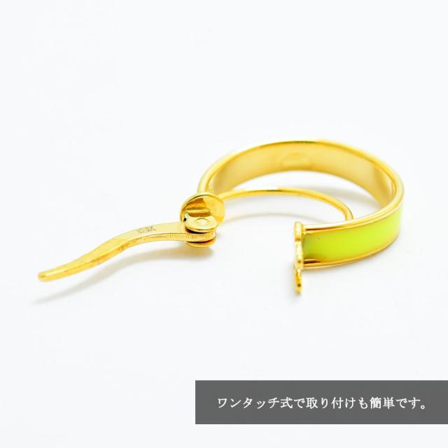 ピアス メンズ フープ K18 エナメル ラウンド 両耳 レディース 新品_4