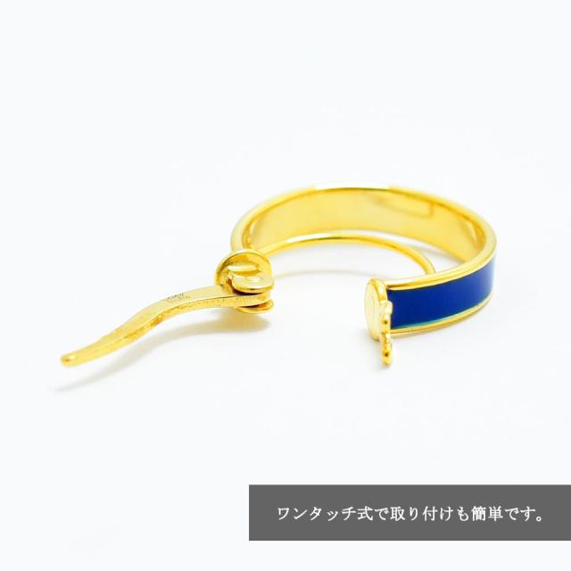 ピアス メンズ フープ K18 エナメル ラウンド 両耳 レディース 新品_4