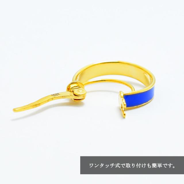 ピアス メンズ フープ K18 エナメル ラウンド 両耳 レディース 新品_4