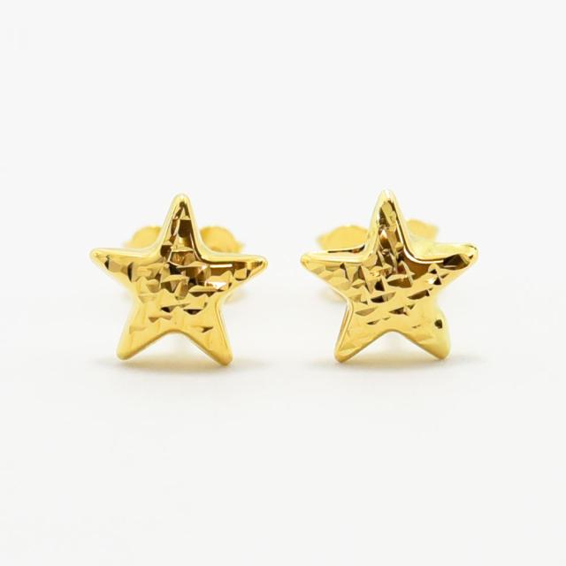 ピアス レディース 星 スター K18 750 メンズ 中空 両耳 新品_1