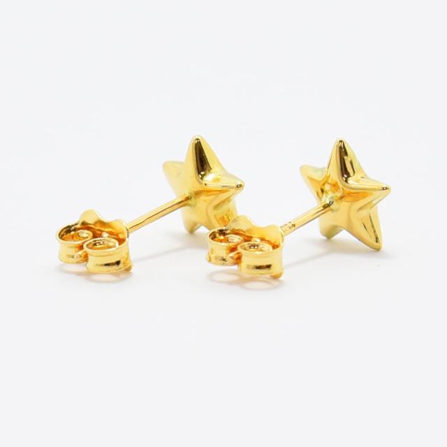 ピアス レディース 星 スター K18 750 メンズ 中空 両耳 新品_3