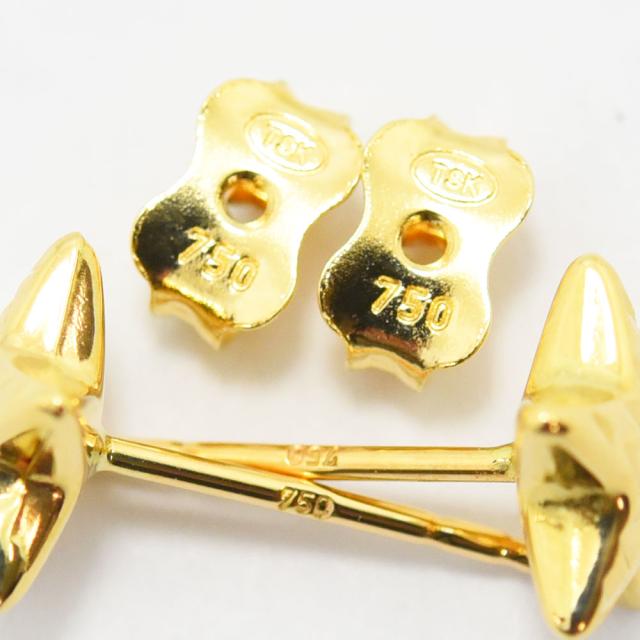ピアス レディース 星 スター K18 750 メンズ 中空 両耳 新品_4
