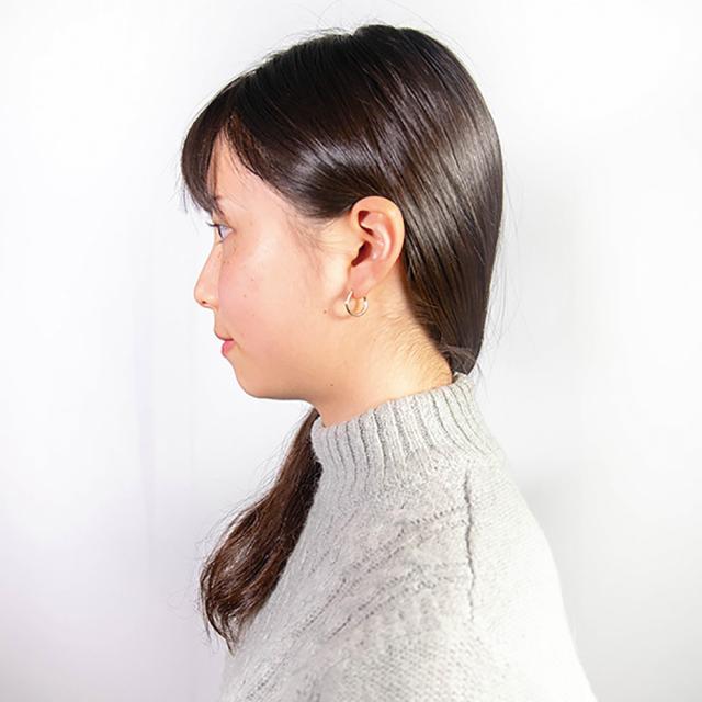 K18 フープピアス イエローゴールド リングピアス シンプル ラウンド 