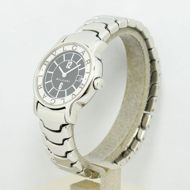 ブルガリ 時計 レディース BVLGARI ソロテンポ ST29S クォーツ SS ステンレススチール ブラック 軽仕上げ 中古