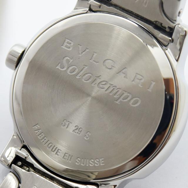 ブルガリ 時計 レディース BVLGARI ソロテンポ ST29S クォーツ SS ステンレススチール ブラック 軽仕上げ 中古