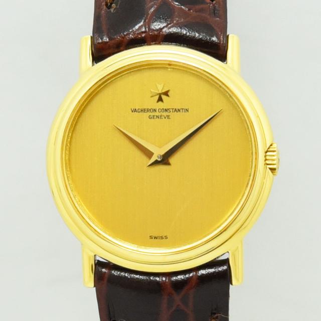 ヴァシュロンコンスタンタン 中古 レディース VACHERON CONSTANTIN 15022 手巻き K18 750 社外レザー ゴールド 軽仕上げの通販は
