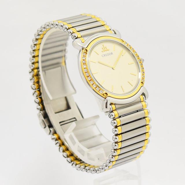 SEIKO CREDOR 5A74-0190 ダイヤ K18 新品電池