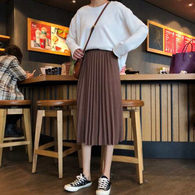 即納 プリーツスカート 膝丈 ひざ丈 レトロスカート レディース 通勤 大人かわいい オフィスカジュアル 体型カバーの通販はau Pay マーケット 100 Online Au Pay マーケット店