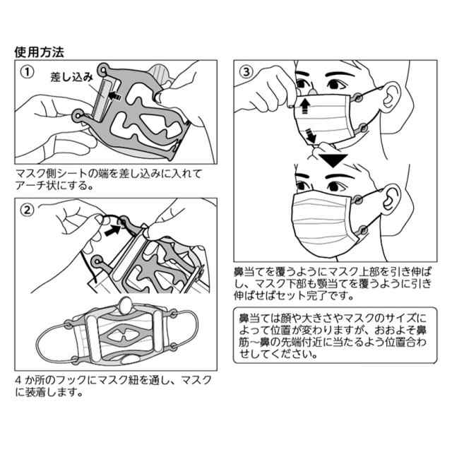 マスクスペーサー 2枚入り 日本製 ジェコル 正規販売店 マスク 息がし 