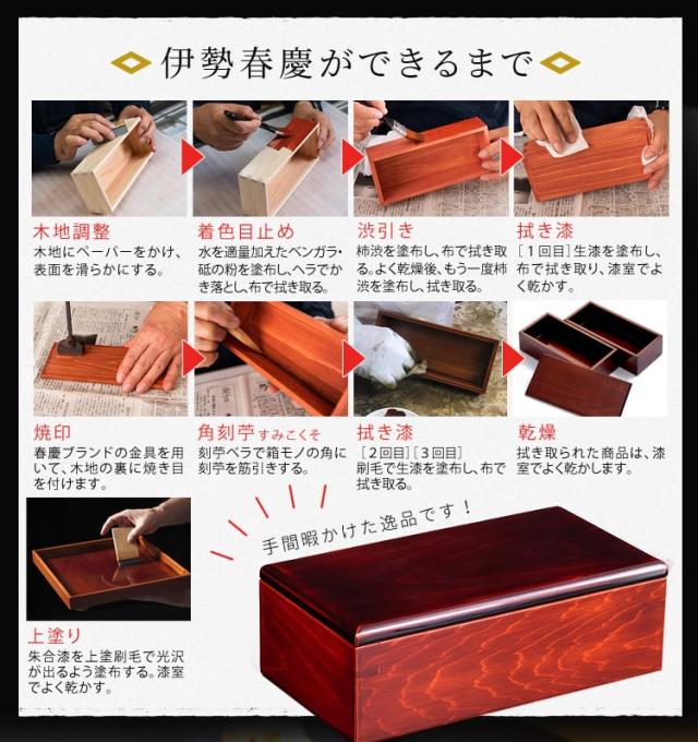 一段弁当箱 伊勢春慶 三重県 伊勢 お土産 漆器 漆塗り お弁当箱 木製 ランチボックス 伝統工芸品 民芸品_6