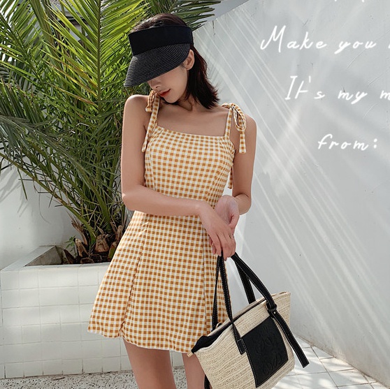 水着 ワンピース スカート ドット柄 イエロー 蝶々結び 大人可愛い リゾート ビーチ Za0378の通販はau Pay マーケット Paprika