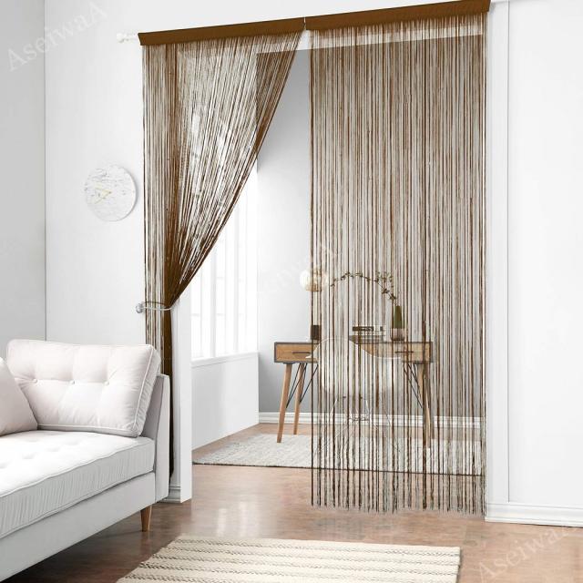 ひものれん 紐のれん ストリングカーテン 目隠し 間仕切り ロング丈 長さ調節可能 カーテン 全19色 ダークコーヒー A の通販はau Pay マーケット Maximum Japan