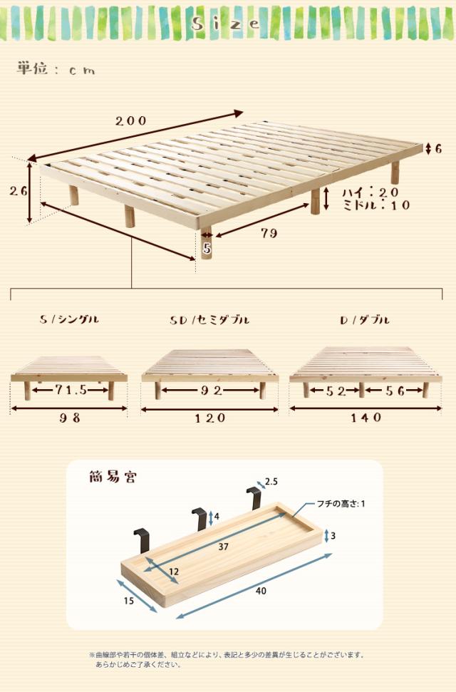 すのこベッド 簡易宮セット 3段階調整脚付き ベッドフレーム すのこベット ベットフレーム シンプル コンパクト ナチュラル 北欧 ホワイト 木製 ローベッド Lilitta(リリッタ) シングル 幅98cm 3色対応の通販は