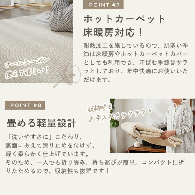国産 ラグ カーペット 190x240cm ラグマット ラグカーペット 長方形 メダリオン柄 敷物 絨毯 コットン混 洗濯機可 抗菌 防臭効果 防ダニ 床暖房対応 ホットカーペット対応 軽量 すべり止めプレゼント おしゃれ エレン_10